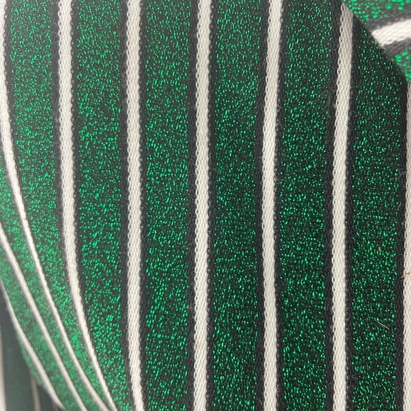 NEW Zara Women's Green & White Striped Metallic Reversible Midi Dress Size Small - Picture 10 of 13